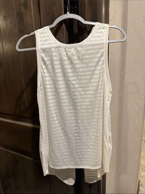 lululemon athletica White Striped Sleeveless Performance Tank